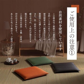 座布団 い草 約55×55cm2P 同色2枚組 日本製 抗菌防臭 湿度調整 蒸れにくい 涼しい モダン 大紬 千鳥座布団 送料無料-12