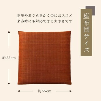 座布団 い草 約55×55cm2P 同色2枚組 日本製 抗菌防臭 湿度調整 蒸れにくい 涼しい モダン 大紬 千鳥座布団 送料無料-14