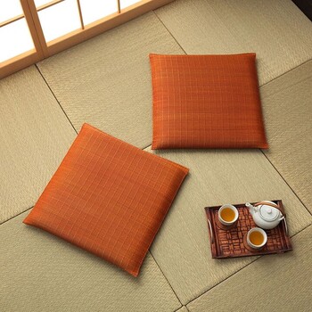 座布団 い草 約55×55cm2P 同色2枚組 日本製 抗菌防臭 湿度調整 蒸れにくい 涼しい モダン 大紬 千鳥座布団 送料無料-15