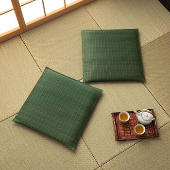 座布団 い草 約55×55cm2P 同色2枚組 日本製 抗菌防臭 湿度調整 蒸れにくい 涼しい モダン 大紬 千鳥座布団 送料無料-19