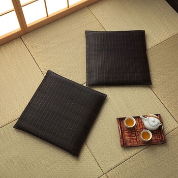 座布団 い草 約55×55cm2P 同色2枚組 日本製 抗菌防臭 湿度調整 蒸れにくい 涼しい モダン 大紬 千鳥座布団 送料無料-23