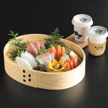 ひのき わっぱ 楕円 盛器 目皿付 大 日本製 送料無料-1