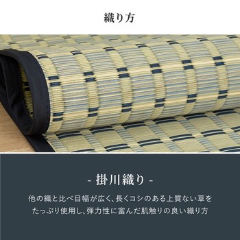 カーペット い草カーペット  江戸間2畳 柄上敷き 花ござ 市松柄風 清澄 せいちょう ブルー 江戸間 本間 送料無料-10