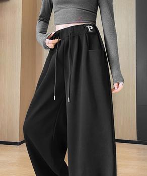 スウェットパンツ レディースワイドパンツ　ハイウエストイージーパンツ 着やせボトムス 送料無料 即日発送-3