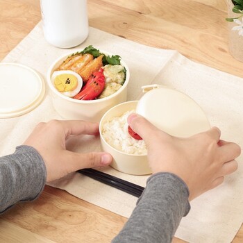 収納できるランチボックス2段 まる 3個セット 送料無料-2