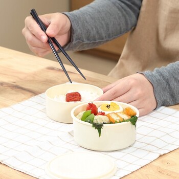 収納できるランチボックス2段 まる 3個セット 送料無料-4