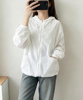シアーフーディージャケットレディース夏服 送料無料 即日発送-3