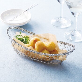 ステンレス 亀甲手編み ゴンドラ バスケット 送料無料-1