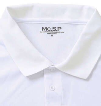 大きいサイズ Mc.S.P DRYハニカムメッシュ半袖ポロシャツ 3L 4L 5L 6L ホワイト×オフホワイト ラッピング可 送料無料 即日発送-1