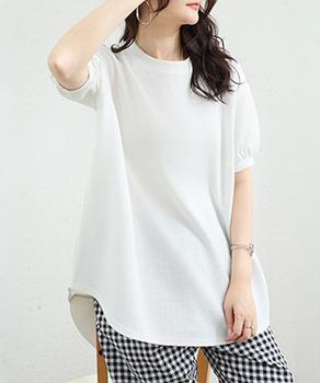 ワッフルTシャツ半袖レディースゆったり夏 送料無料 即日発送-3