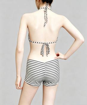 ボーダー柄ビキニ水着3点セットレディース 送料無料 即日発送-4