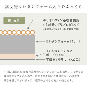 日本製 水拭きできるい草風座布団 炭入り 楽座 らくざ ブラック 約39×39cm 送料無料-12