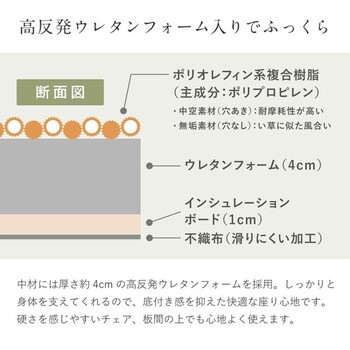日本製 水拭きできるい草風座布団 日本製 楽座 らくざ 4色 約39×39cm 送料無料-9