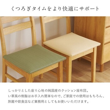 日本製 水拭きできるい草風座布団 日本製 楽座 らくざ 4色 約39×39cm 送料無料-1