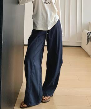 ハート刺しゅう ワイドパンツ 春夏秋 送料無料 即日発送-4