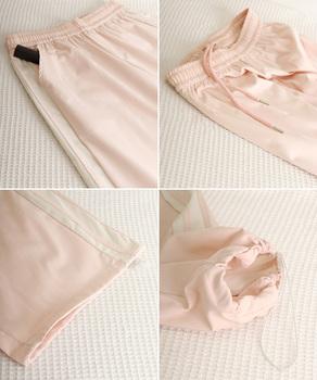 ワイドパンツ 配色 サイドライン 春夏 送料無料 即日発送-8