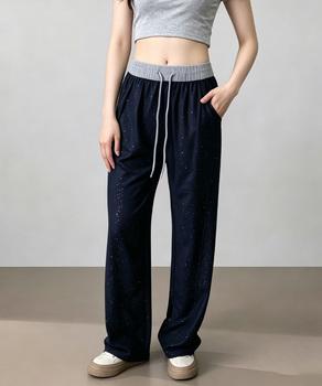 薄手ワイドパンツ キラキライージーパンツ 送料無料 即日発送-5