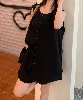 ノースリーブジレショートパンツセット夏服 送料無料 即日発送-2