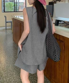 ノースリーブジレショートパンツセット夏服 送料無料 即日発送-7