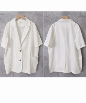 麻混風テーラードジャケットレディース夏服 送料無料 即日発送-8