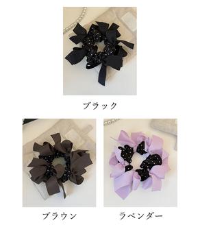ヘアゴム 蝶結び シュシュ 送料無料 即日発送-1