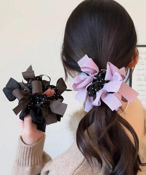 ヘアゴム 蝶結び シュシュ 送料無料 即日発送-4