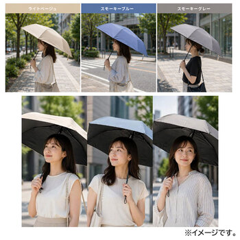晴雨兼用 折り畳み日傘 軽量タイプ 約53cm ライトベージュ 3個セット 送料無料-6