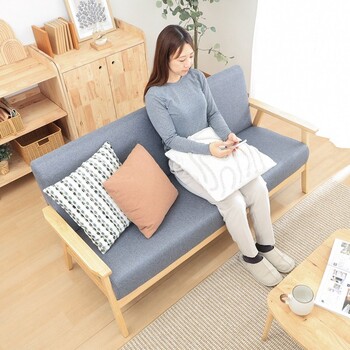 ソファー ファブリックソファ 3P リーフ 送料無料-3