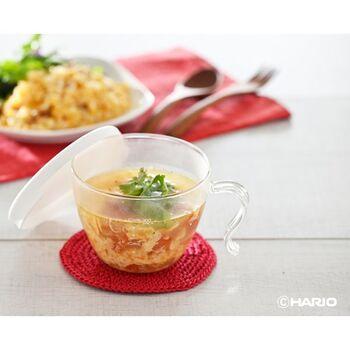 ガラスのレンジスープカップ ホワイト 2個セット 送料無料 即日発送-4