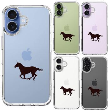 iPhone17 ケース クリア 馬 サラブレット スマホケース 側面ソフト 背面ハード ハイブリッド 送料無料-1