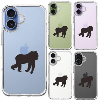 iPhone17 ケース クリア ゴリラ りんご 運搬中 スマホケース 側面ソフト 背面ハード ハイブリッド  送料無料-1