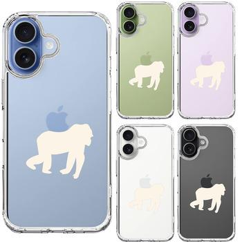 iPhone17 ケース クリア ゴリラ りんご 運搬中 2 スマホケース 側面ソフト 背面ハード ハイブリッド 送料無料-1