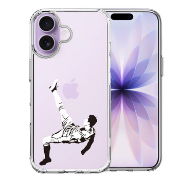 iPhone17 ケース クリア サッカー オーバーヘッドキック 2 スマホケース 側面ソフト 背面ハード ハイブリッド 送料無料-0