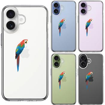 iPhone17 ケース クリア アカコンゴウ インコ スマホケース 側面ソフト 背面ハード ハイブリッド 送料無料-1
