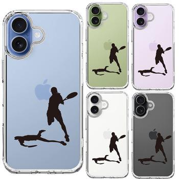 iPhone17 ケース クリア テニス スマッシュ スマホケース 側面ソフト 背面ハード ハイブリッド 送料無料-1