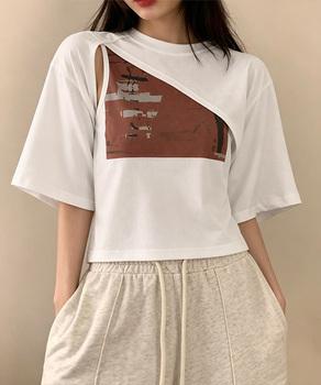 レイヤードタンク付きTシャツカットアウト 送料無料 即日発送-4