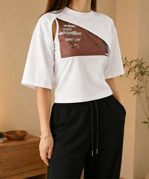レイヤードタンク付きTシャツカットアウト 送料無料 即日発送-5