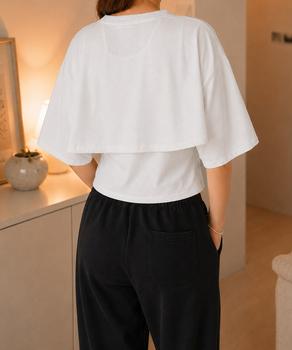 レイヤードタンク付きTシャツカットアウト 送料無料 即日発送-6