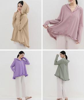 シアパーカー長袖フリルラッシュガード夏服 送料無料 即日発送-6