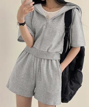 スウェットセットアップレディース半袖夏服 送料無料 即日発送-4