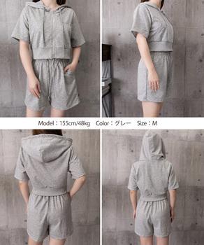 スウェットセットアップレディース半袖夏服 送料無料 即日発送-7