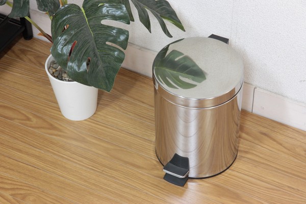 ステンレス ラウンド ペダルペール 5L 送料無料-4