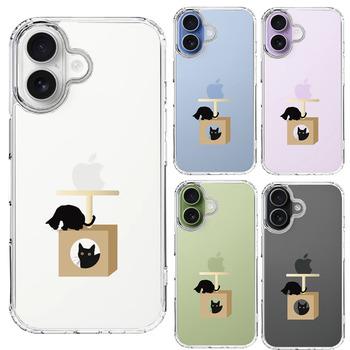iPhone17 ケース クリア 猫 キャットタワー スマホケース 側面ソフト 背面ハード ハイブリッド  送料無料-1
