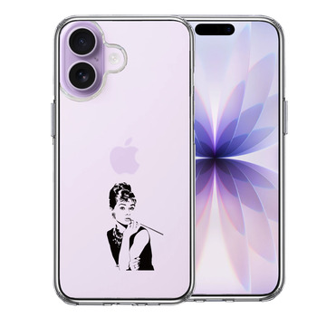 iPhone17 ケース クリア オードリー ヘプバーン スマホケース 側面ソフト 背面ハード ハイブリッド 送料無料-0