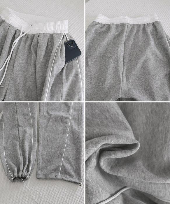 配色ラインスウェットパンツ ワイドパンツ 送料無料 即日発送-9