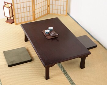 折脚和風座卓 折り畳み 幅120cm ブラウン 紫檀色 送料無料-18