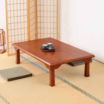 折脚和風座卓 折り畳み 幅120cm ブラウン 紫檀色 送料無料-3