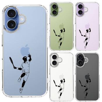 iPhone17 ケース クリア テニス スマホケース 側面ソフト 背面ハード ハイブリッド 送料無料-1