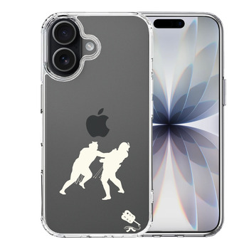 iPhone17 ケース クリア 相撲 おすもう 突き出し 白 スマホケース 側面ソフト 背面ハード ハイブリッド  送料無料-0