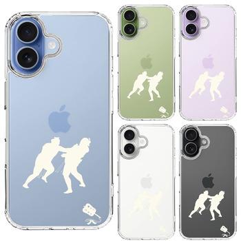 iPhone17 ケース クリア 相撲 おすもう 突き出し 白 スマホケース 側面ソフト 背面ハード ハイブリッド  送料無料-1